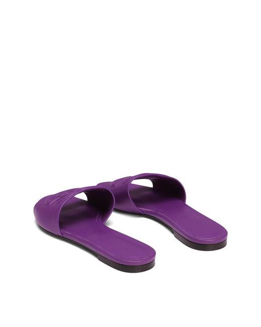 Dolce & Gabbana Purple Logo Cut-Out Sandals