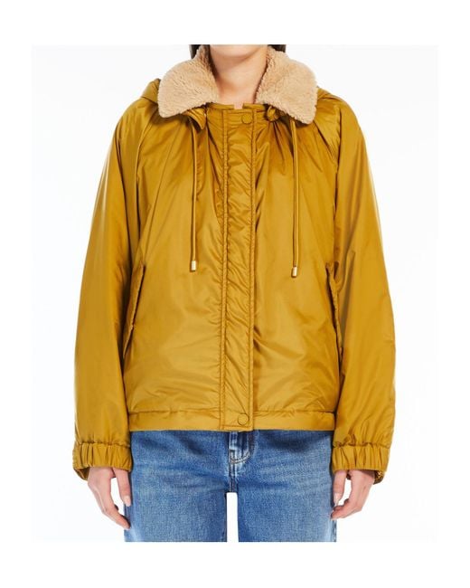Weekend by Maxmara Yellow Button Detailed Drawstring Coat