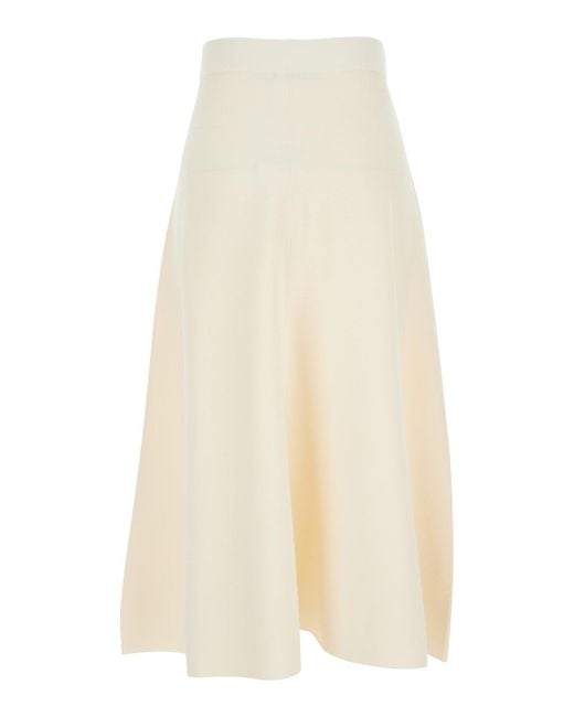 Max Mara White Long Skirt Viscose