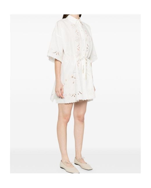 Forte_forte White Floral Embroidered Dress