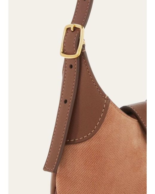 Loro Piana Brown Mini Bobbin Bag