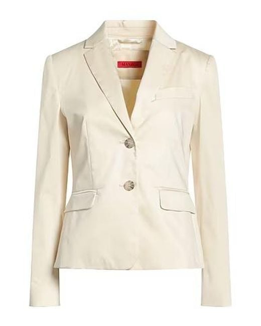 MAX&Co. Natural Simple Single-Breasted Blazer