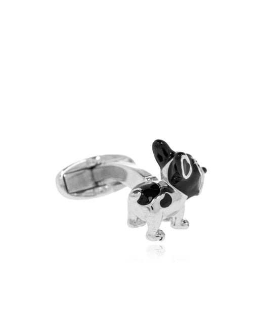 Paul Smith White Dog Motif Cufflinks for men
