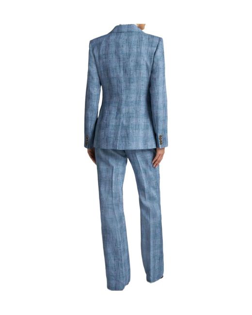 Etro Blue Double-Breasted Tailored Blazer