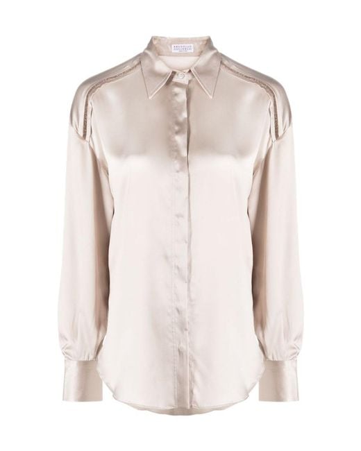 Brunello Cucinelli Natural Long-Sleeved Shirt