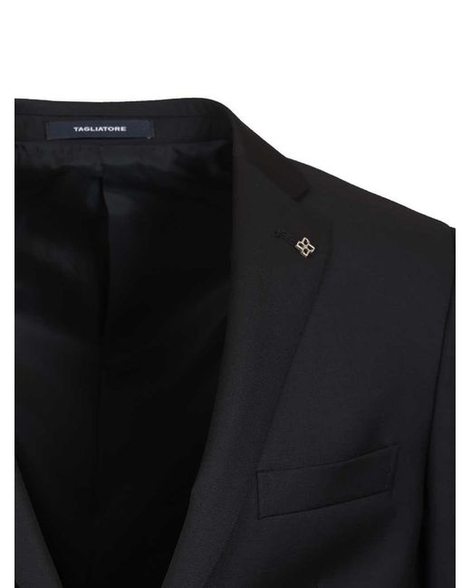 Tagliatore Black Single Breasted Two-Piece Suit for men