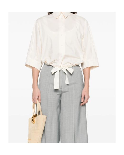 Forte_forte White Turn-Down Collar Shirt