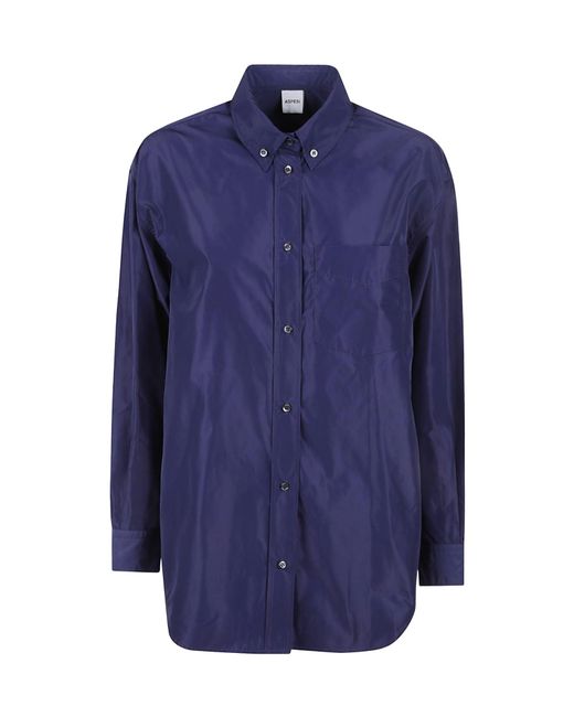 Aspesi Blue Button-Down Collar Shirt