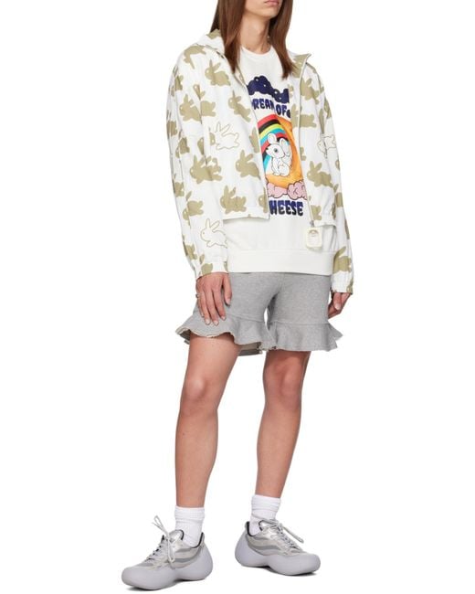 J.W. Anderson White Bunny-Print Technical Jacket