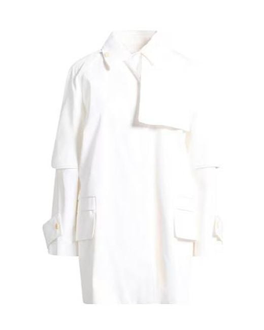 Max Mara White Classic Lapel Trench Coat