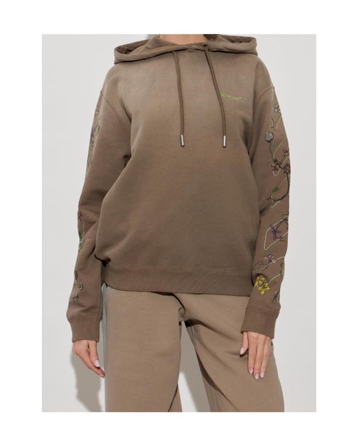 Off-White c/o Virgil Abloh Natural Floral Embroidered Hoodie