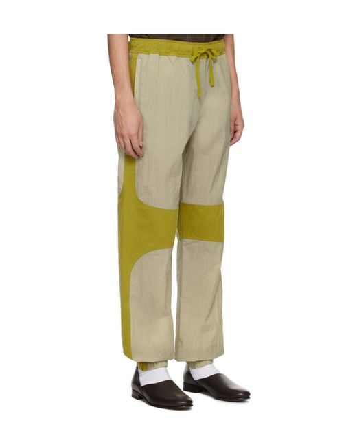 RANRA Green Patchwork Design Sweatpants for men