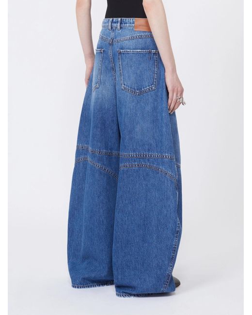 Sportmax Blue Violino Wide-Leg Cargo Jeans