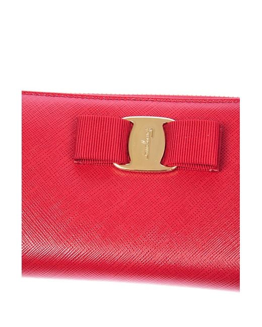 Ferragamo Pink Logo Long Purse