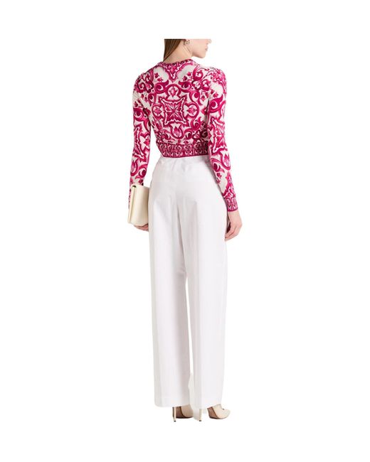 Dolce & Gabbana White Loose-Fitting Trousers