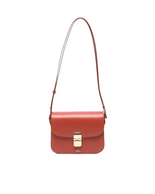 A.P.C. Red Grace Leather Shoulder Bag