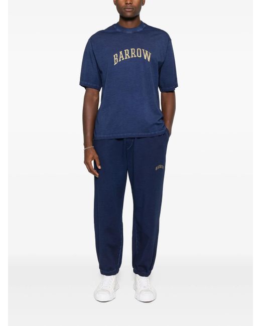 Barrow Blue Logo-Detail Track Pants for men