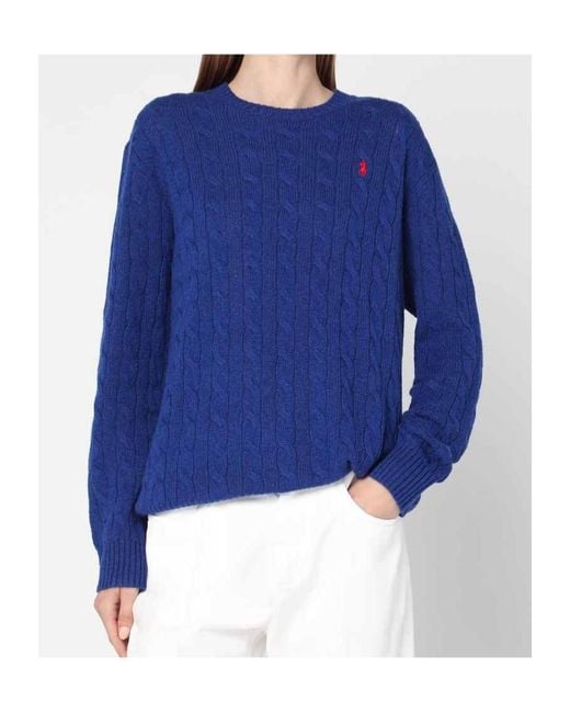 Polo Ralph Lauren Blue Logo-Embroidered Crewneck Jumper