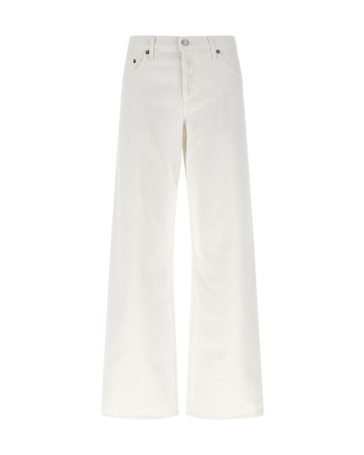 Agolde White Low Rise Loose Fit Jeans