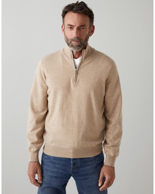 Brunello Cucinelli White High Neck Zip Front Sweatshirt for men