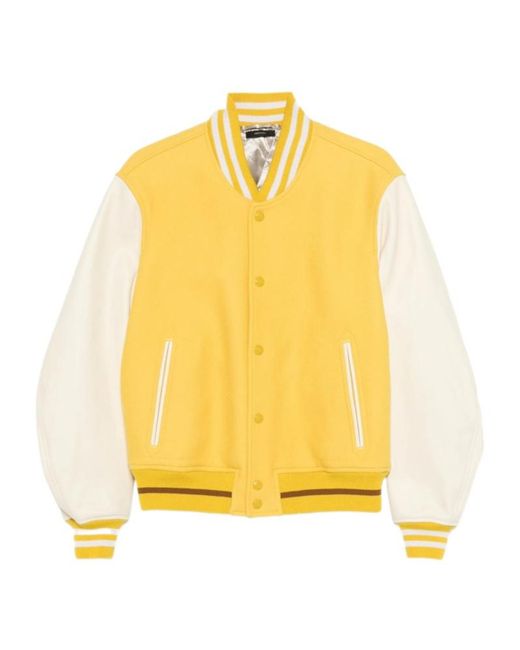 Tom Ford Yellow Striped-Trim Buttoned Jacket for men