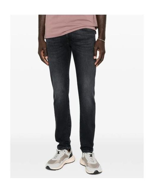 PT01 Black Belt-Loop Jeans for men