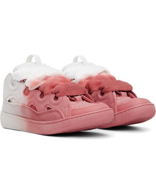 Lanvin Pink Spray Curb Sneakers for men