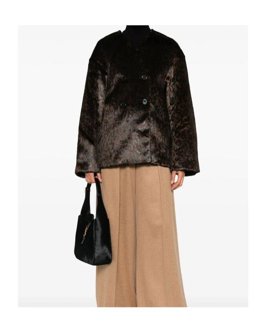 Frankie Shop Black Double-Breasted Patterned Jacket