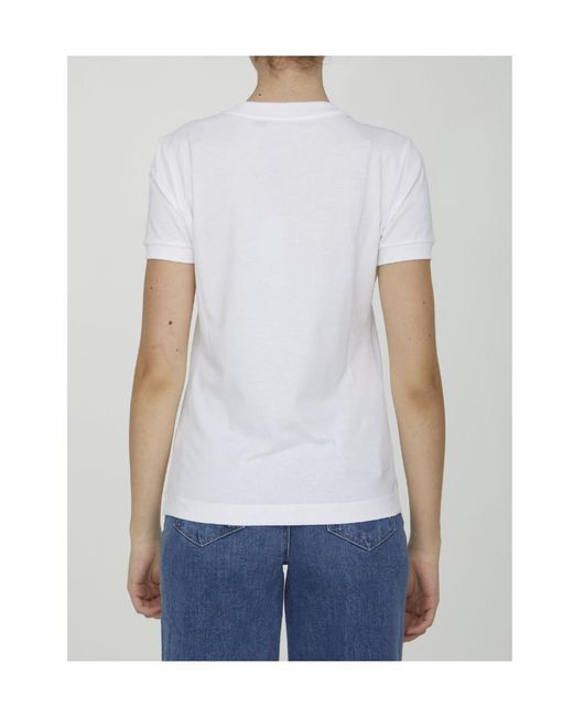 Dolce & Gabbana White Logo-Embellished Short-Sleeved Top