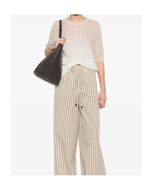 Fabiana Filippi White Crew Neck Knitted Sweater