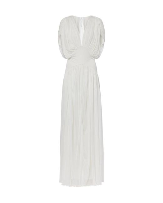 TOVE White Lyla Draped Jersey Gown