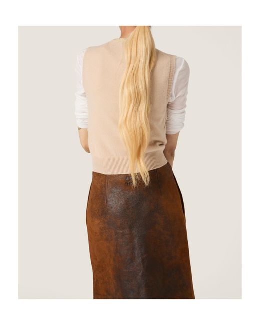 Miu Miu Natural Crewneck Knitted Vest