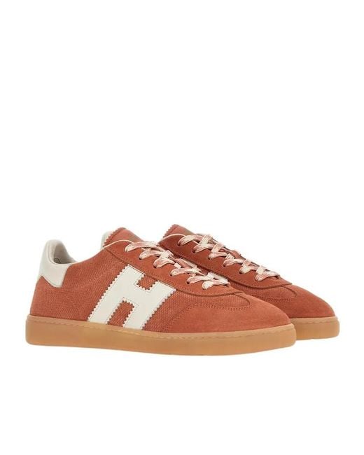 Hogan Brown Cool Round Toe Sneakers