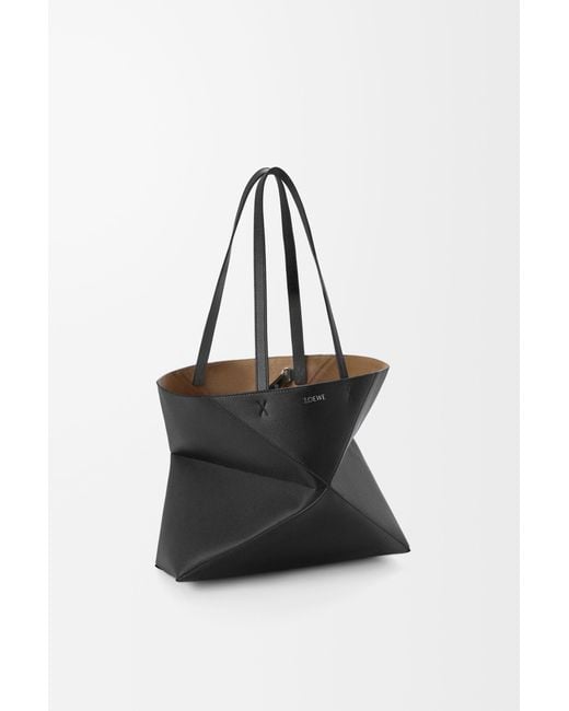 Loewe Black Medium Puzzle Fold Horizontal Tote Bag