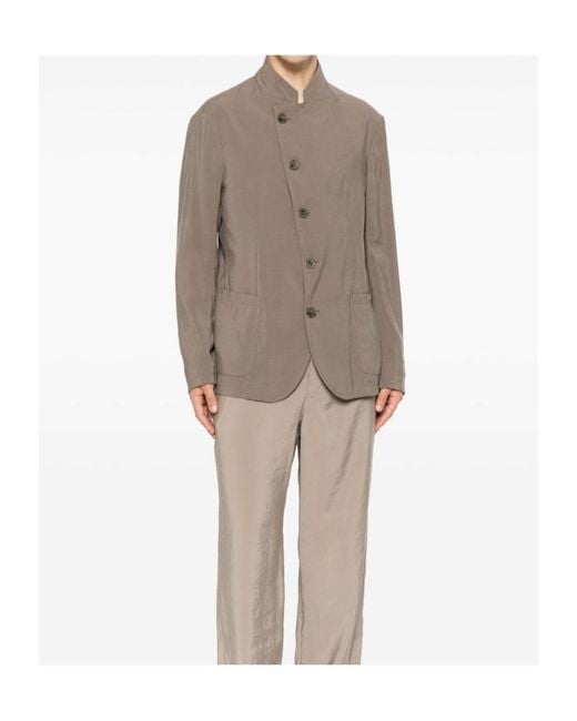 Emporio Armani Brown Button-Fastening Jacket for men
