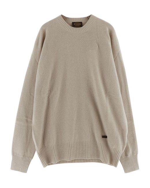Tod's Gray Crewneck Knitted Jumper for men