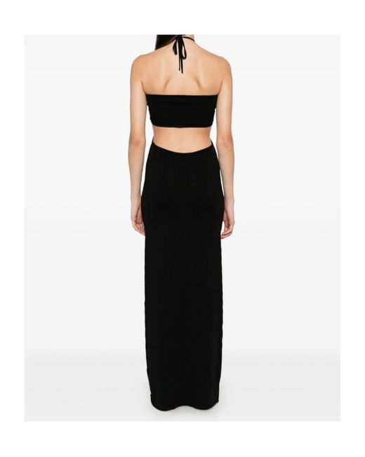 Coperni Black Knitted Halter Neck Maxi Dress