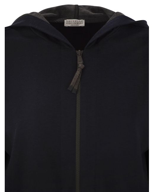 Brunello Cucinelli Black Zip-Up Hoodie
