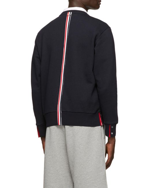 Thom Browne Blue Rwb Stripe Sweatshirt for men