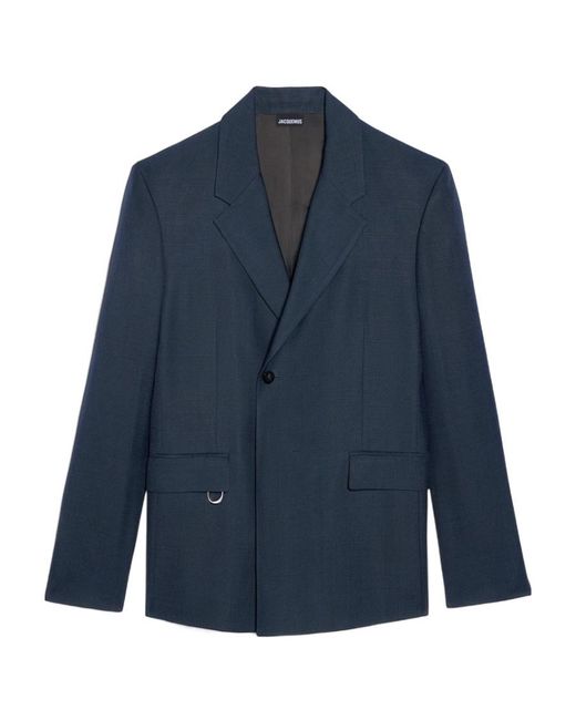 Jacquemus Blue Double-Breasted Blazer for men