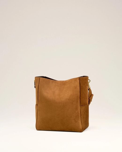 AMI Brown Carrousel Leather Bucket Bag for men