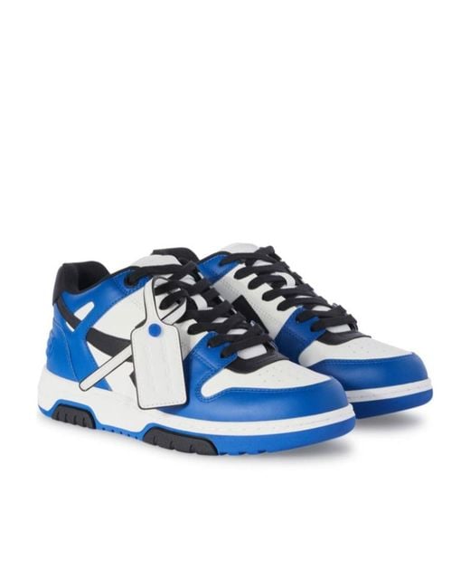 Off-White c/o Virgil Abloh Blue Leather Out Of Office Sneakers for men