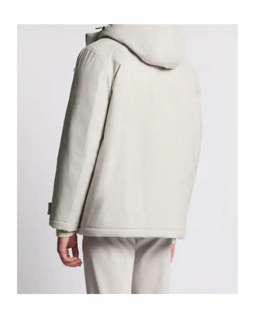 Fay White Padded Hooded Coat for men