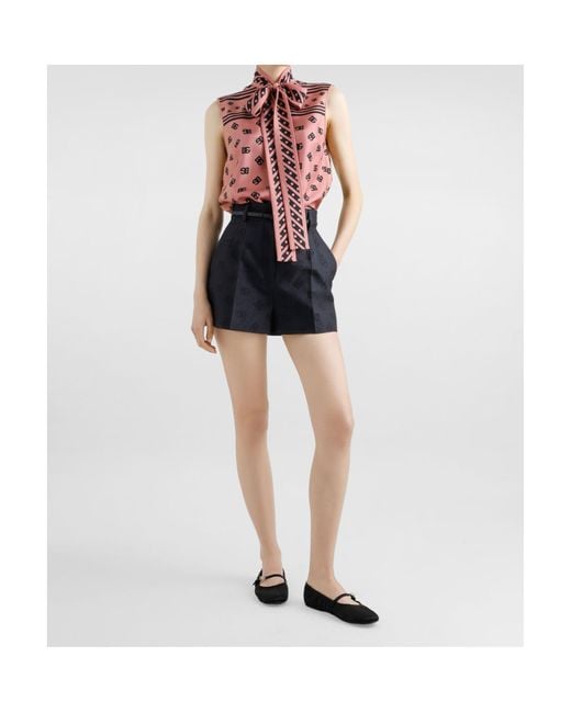Dolce & Gabbana Red Logo-Print Blouse