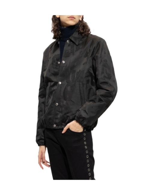 McQueen Black Logo Detailed Buttoned Jacket for men