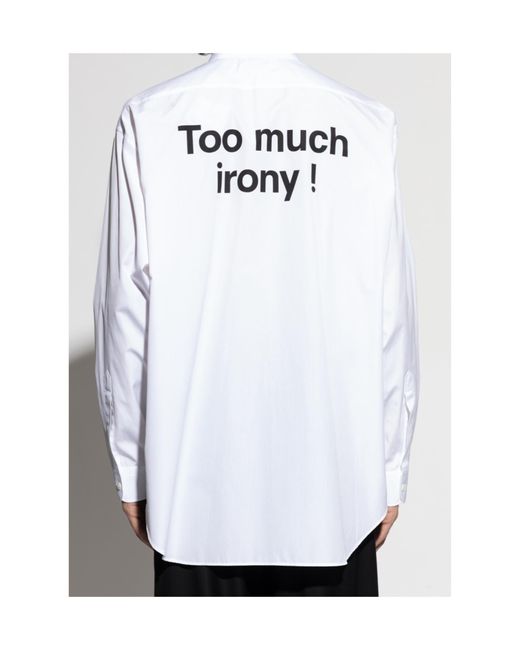 Moschino White Abstract Printed Long Sleeved Shirt for men