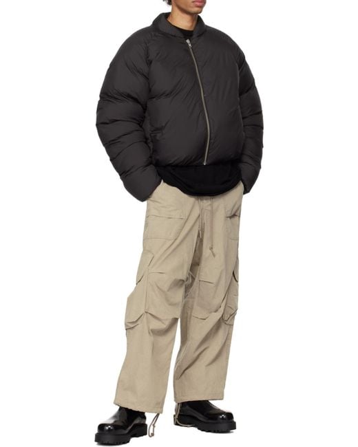 Entire studios Black Pillow Bomber Jacket for men
