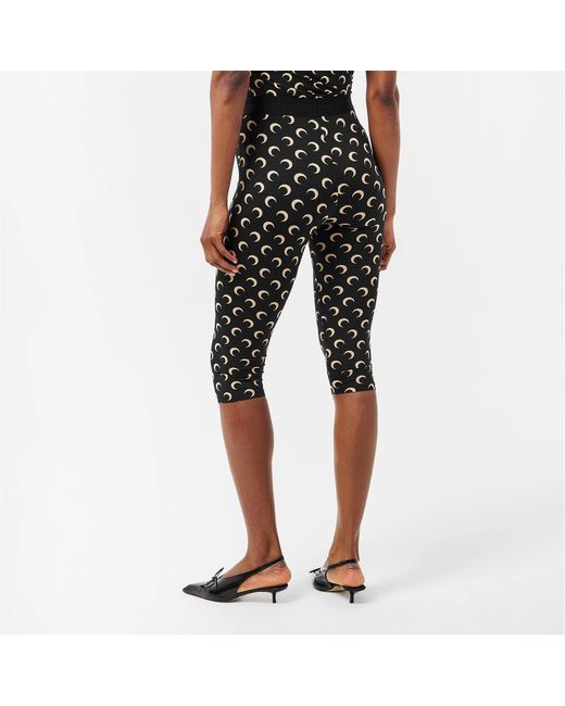 MARINE SERRE Black Moon Print Sports Shorts