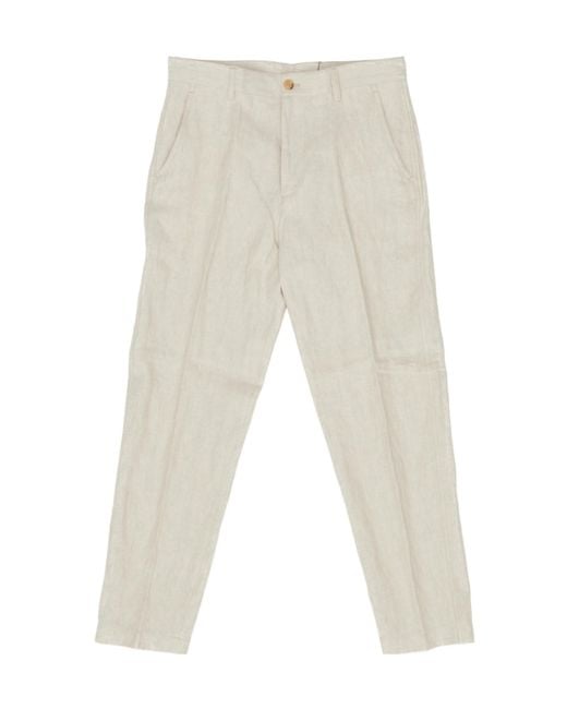 Dries Van Noten White Pleated Trousers for men