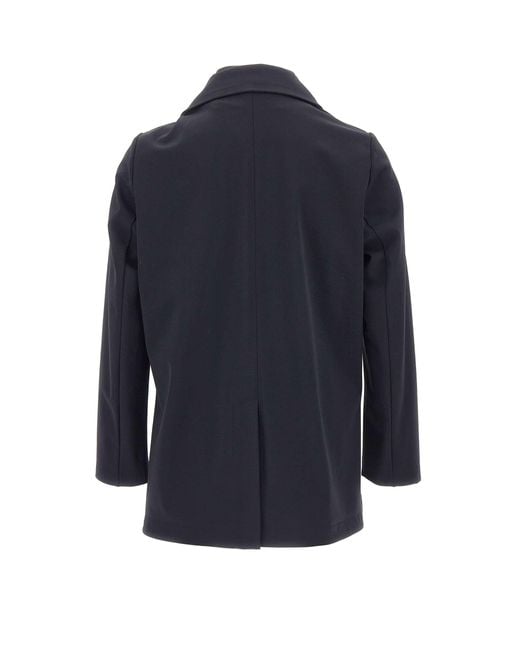 Rrd Blue Long-Sleeve Double-Breasted Trench Coat for men